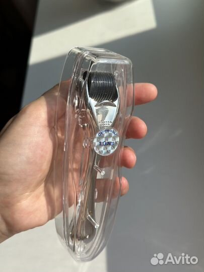 Дермароллер/Мезороллер для лица и тела, серебряный