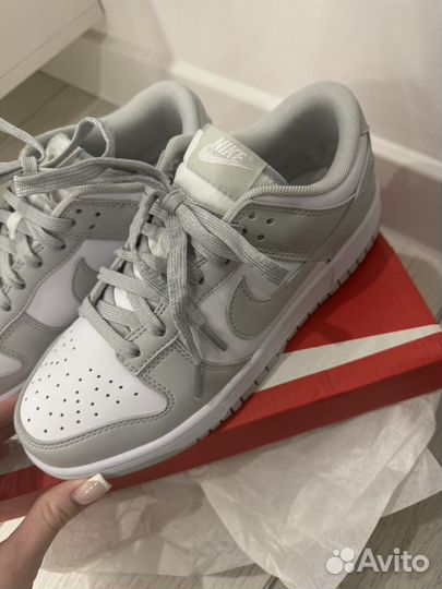 Кроссовки nike dunk low grey retro