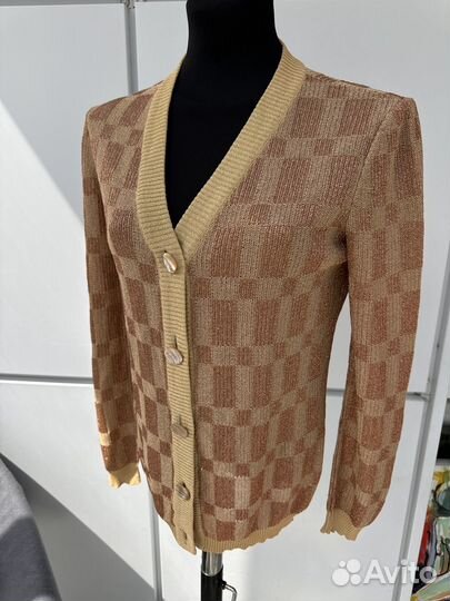 Винтажный кардиган с люрексом в стиле Gucci