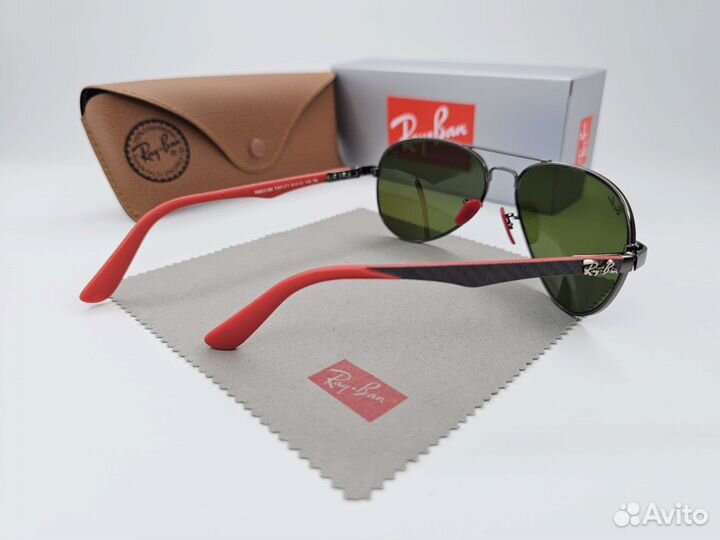 Очки Ray Ban Aviator Ferrari 8313 Синие Зеркальные