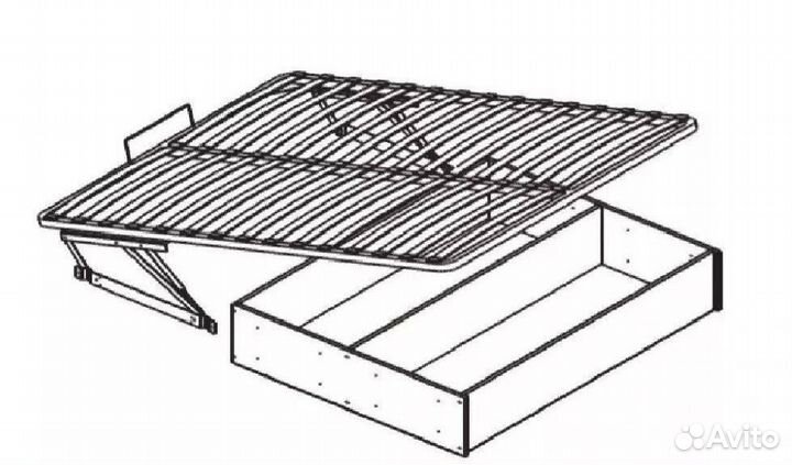 Кровать с подъемным механизмом с ящиком