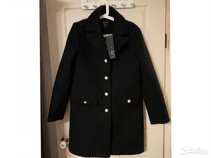 Пальто черное женское демисезонное 44 46 новое