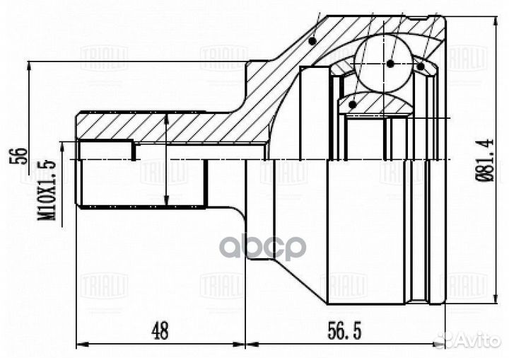 GO 1061 ШРУС ford focus II 05- 1.6i AT/2.0i MT