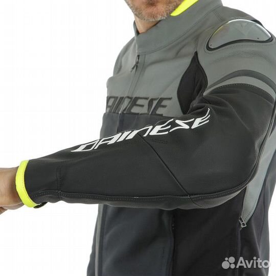 Мотокуртка agile leather jacket/ черно/серая,50