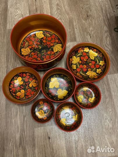 Шикарный набор посуды хохлома СССР