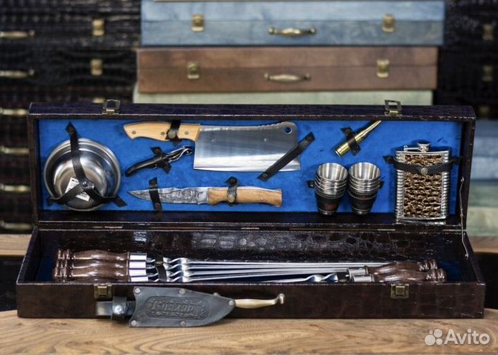 Набор шампуров в чемодане №4/XXL