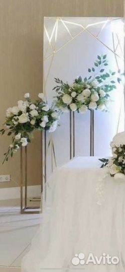 Аренда свадебного декора,вазы,свечи,цветы,стойки