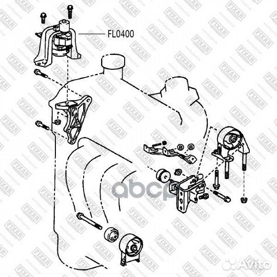 Опора двигателя toyota yaris 99- прав. FL0400 F