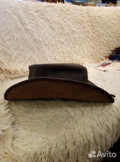 Шляпа мужская кожаная