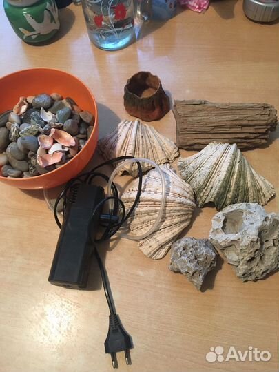 Фильтр помпа и декор для аквариума