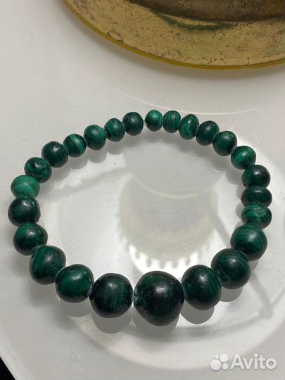 Браслет из природного малахита