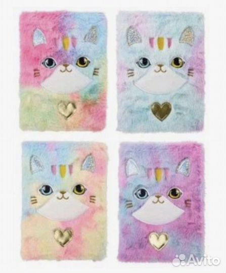 Блокнот для девочек мягкий меховой