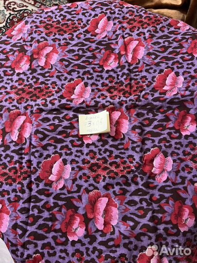 Ткань лен голубой отрез