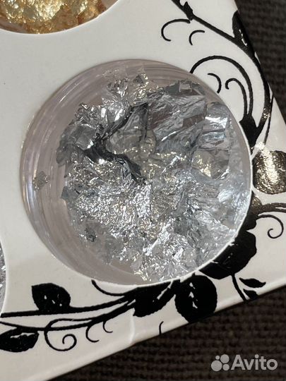 Золото серебро поталь для ногтей ногтевой декор