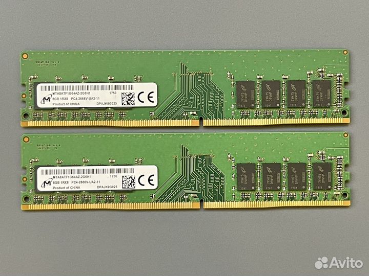 Память Micron 16gb.(2x8) ddr4 2666 HP 933276-001