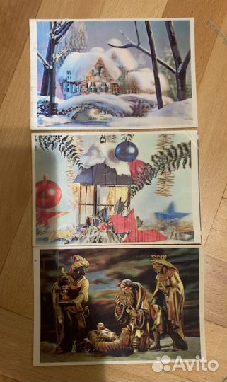 Стереооткрытки USA. С новым годом