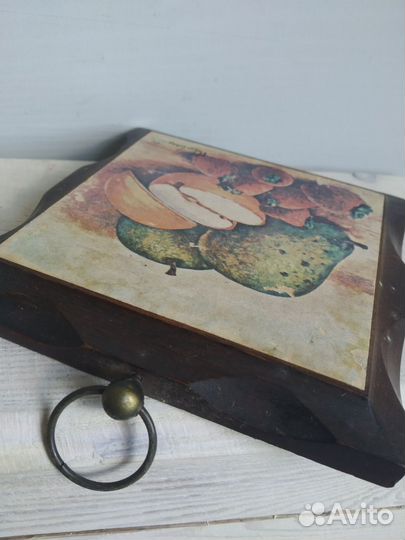 Плакетка винтажная деревянная