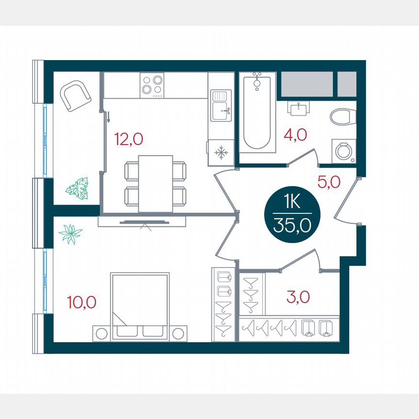 1-к. квартира, 35 м², 17/32 эт.