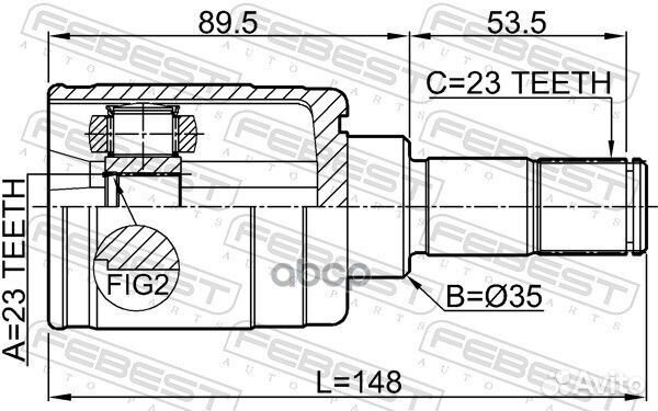 ШРУС внутренний зад 0311HRV4wdlh Febest
