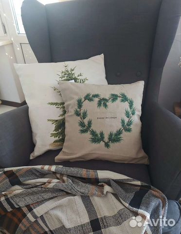 Наволочка hm home чехол на подушку zara home елки