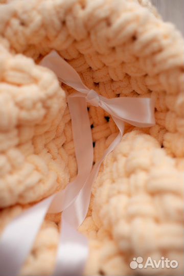 Плед детский вязаный ручная работа 90*90