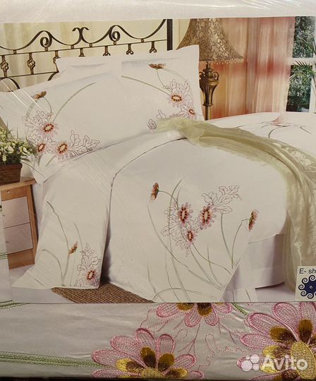 Постельное белье евро в подарочной упаковке