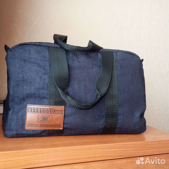 Сумка джинсовая мужская, дорожная, новая
