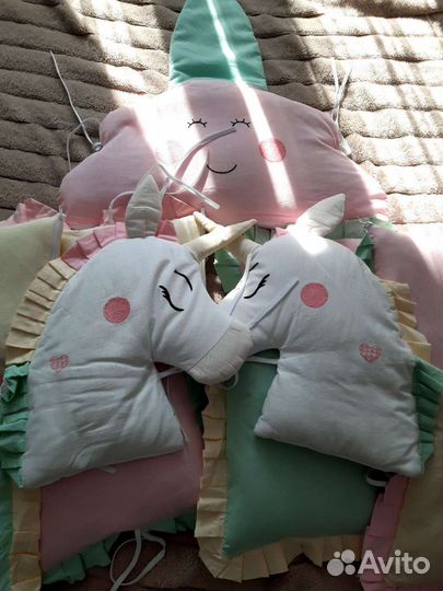 Бортики в кроватку+ балдахин