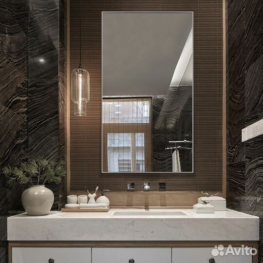 Зеркало прямоугольное в алюминиевой раме 70*150см