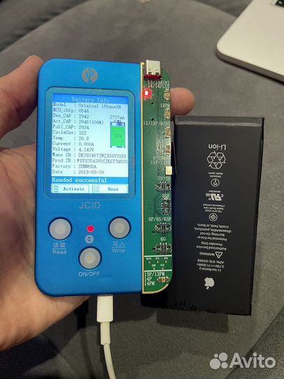 Аккумулятор iPhone XR оригинал снятый емкость 100