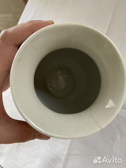 Ваза фарфор, кобальт, Барановка