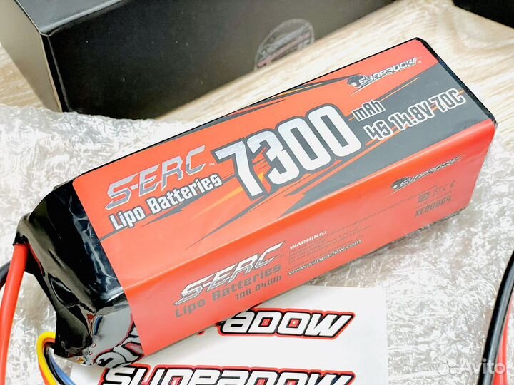 Аккумулятор Lipo li-po 4s 14,8v 7300mah 70C Новые