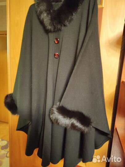 Пончо пальто женское от 48 до 56 размера