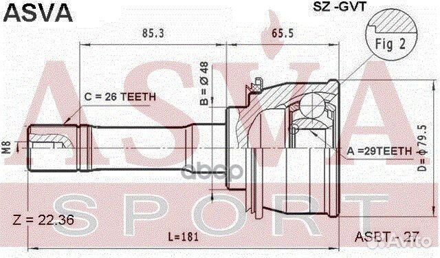 ШРУС наружный 29x48x26 SZ-GVT asva