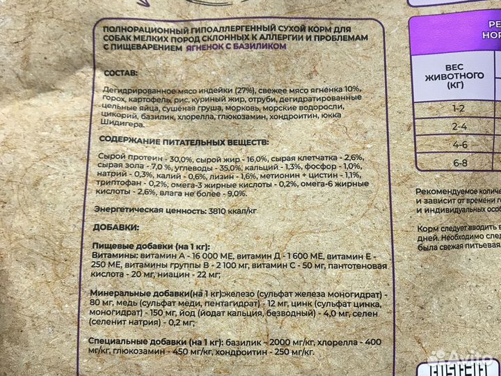 Корм для собак Best Dinner Ягненок 1,5кг