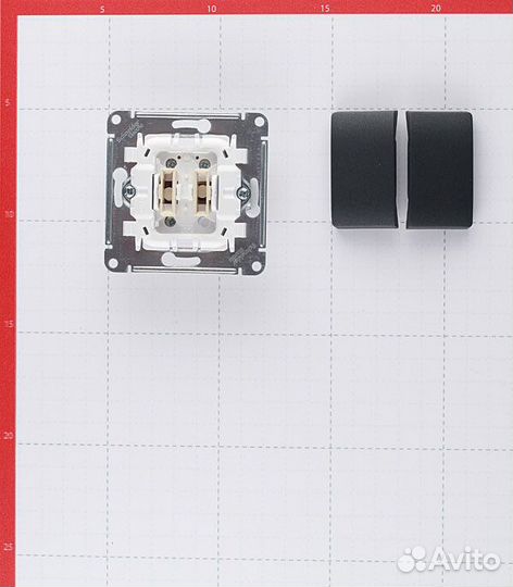 Выключатель Systeme Electric Glossa двухклавишный встраиваемый антрацит (GSL000751)