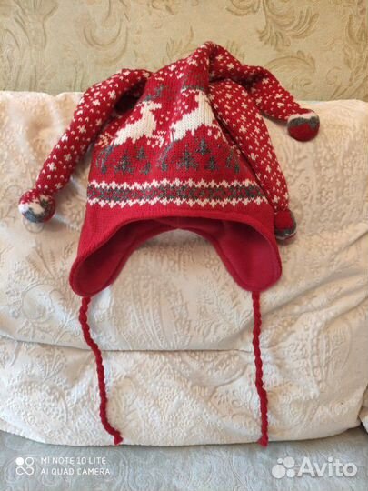 Шапочка зимняя для девочки, 100 шерсть. Эстония