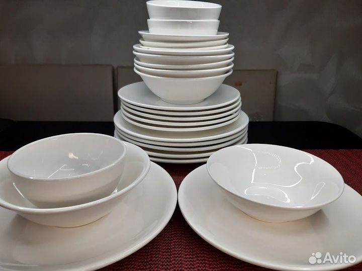 Тарелки и салатники из упрочненного фарфора White