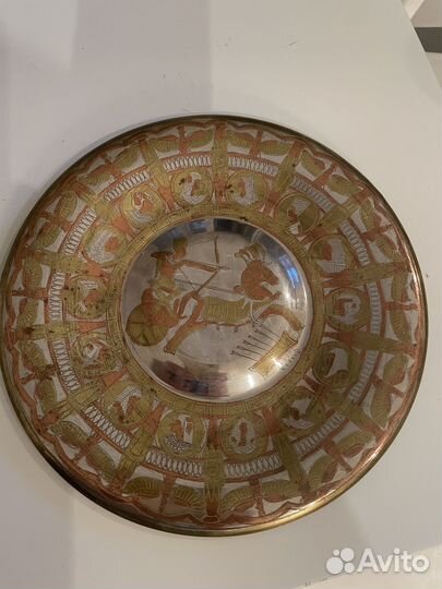 Тарелка настенная. Медь, латунь