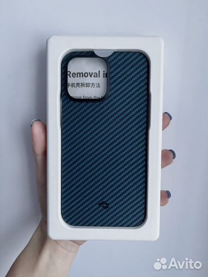 Чехол Pitaka для iPhone 14 pro max синий