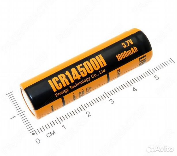 Аккумулятор ET ICR14500H (3.7В, 1000мАч, Li-Ion)