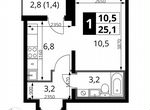 Квартира-студия, 25,1 м², 10/24 эт.