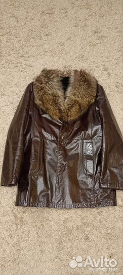 Кожаная куртка мужская зимняя