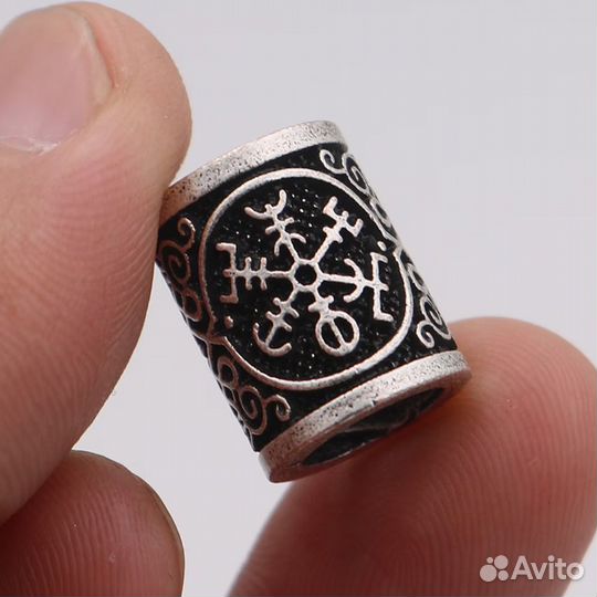 Бусина - Руна Вегвизир для волос / бороды / темляк