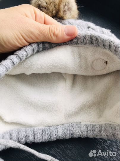 Комплект шапка + варежки H&M на 1-2 года