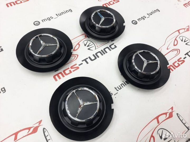 Колпачки монолит Mercedes тарелка black 146мм 4 шт