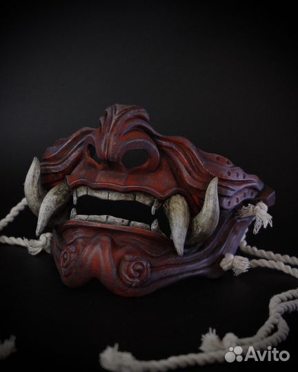 Японская самурайская маска Менпо