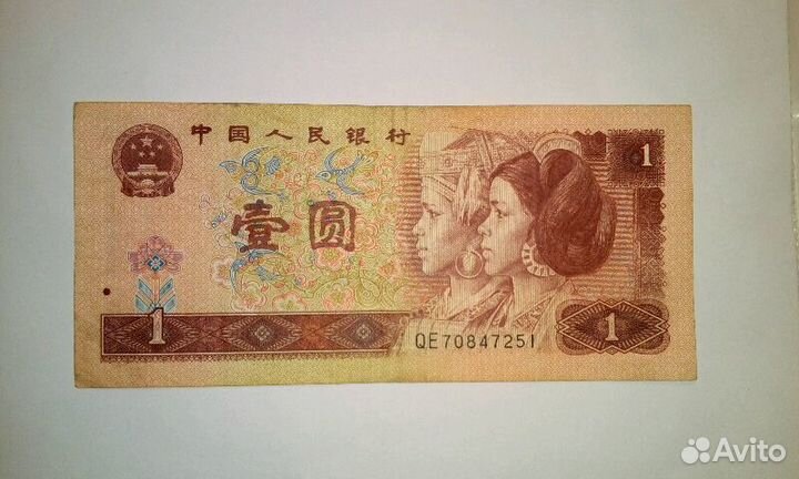 Китай 1 юань 1996г