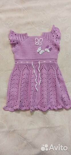 Платье вязаное детское