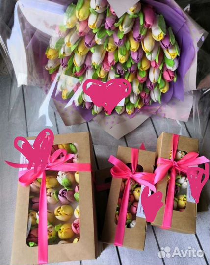 Тюльпаны из зефира, подарок